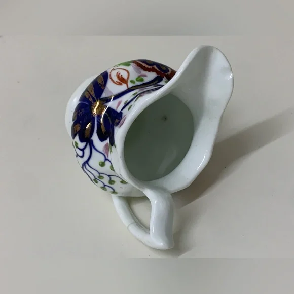 19th Century Antique Gaudy Welsh Forget Me Not Pattern Miniature Jug Pitcher